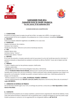 SANTANDER TOUR 2016 PARADOR GOLF EL SALER