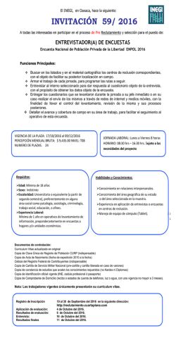 invitaci&oacute;n 59/ 2016 - INEGI | Reclutamiento y selecci&oacute;n