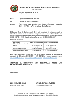 Convocatoria Convenio ONIC