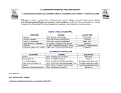 la comisi&oacute;n aut&oacute;noma de vigilancia informa planillas registradas