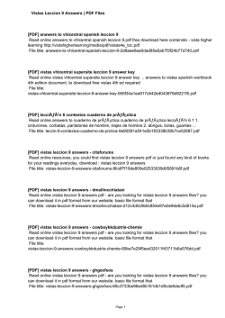 Vistas Leccion 9 Answers eBooks