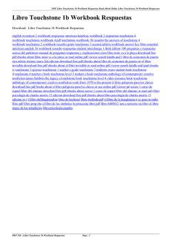 Libro Touchstone 1b Workbook Respuestas