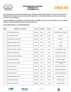 xviii marat&oacute;n acuatico &ldquo;triton 2016&rdquo; 1 octubre 2016
