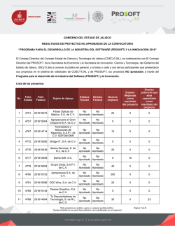 gobierno del estado de jalisco resultados de proyectos no