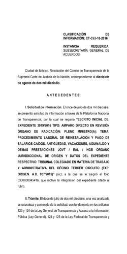 CLASIFICACI&Oacute;N DE INFORMACI&Oacute;N - Suprema Corte de Justicia de
