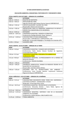 programaci&oacute;n del evento - Universidad Santo Tom&aacute;s, Seccional Tunja