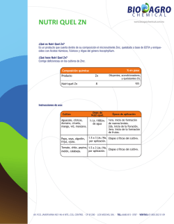 nutri quel zn - Bio Agro Chemical SA de CV