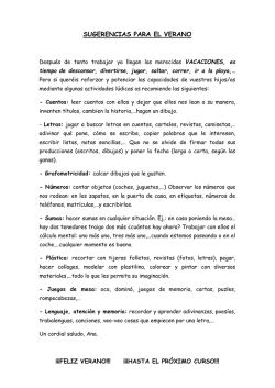SUGERENCIAS  VERANO