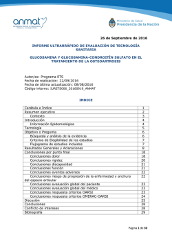 Glucosamina y Glucosamina-Condroit&iacute;n Sulfato en el