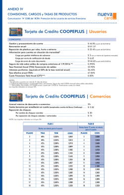 Tarjeta de Cr&eacute;dito COOPEPLUS | Usuarios Tarjeta de Cr&eacute;dito