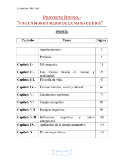 PROYECTO DIVINO.- &ldquo;POR UN MUNDO MEJOR DE LA MANO DE