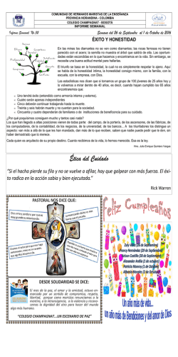 Informe N&deg;32 del 26 al 01 de Octubre - Colegio Champagnat