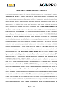 contrato para el licenciamiento de derechos fonogr&aacute;ficos.