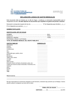 DECLARACI&Oacute;N JURADA DE GASTOS MENSUALES