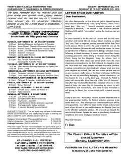 Fr Dan The Church Office & Facilities will be closed tomorrow