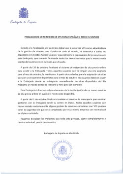 FINAlIZACION DE SERVICIOS DE VFS PARA ESPA&Ntilde;A EN TODO