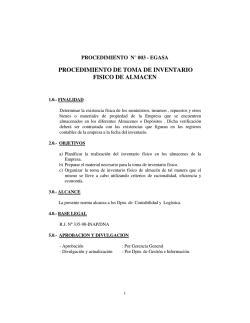 procedimiento de toma de inventario f&iacute;sico de almac&eacute;n