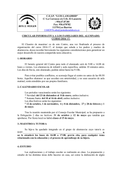 Circular. - CEIP Don Luis Lamadrid