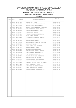 universidad andina "nestor caceres velasquez" ingresantes