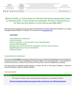 ayuda pre-registro - Sistema Nacional de Registro del Servicio