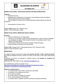 CALENDARIO DE PASEOS