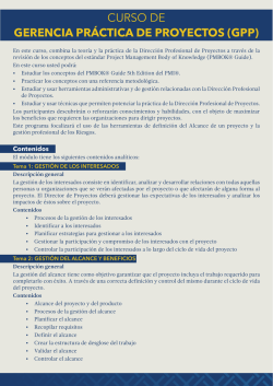 curso de gerencia pr&aacute;ctica de proyectos (gpp) - La Paz