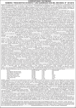 corresponde testimonio n&uacute;mero: trescientos ochenta y uno