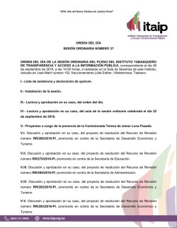 orden del d&iacute;a sesi&oacute;n ordinaria n&uacute;mero 37 orden del d&iacute;a de la sesi&oacute;n