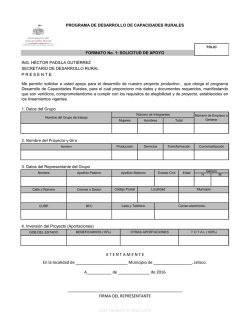 2. Nombre del Proyecto y Giro FIRMA DEL REPRESENTANTE