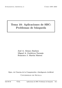 Tema 10: Aplicaciones de SBC: Problemas de b&uacute;squeda