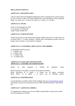 REGLAMENTO OFICIAL ART&Iacute;CULO 1: DENOMINACI&Oacute;N Carrera