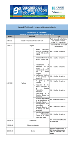 Agenda del Participante 9. &deg; Congreso de Administraci&oacute;n