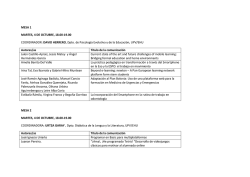 MESA 1 MARTES, 4 DE OCTUBRE, 18.00