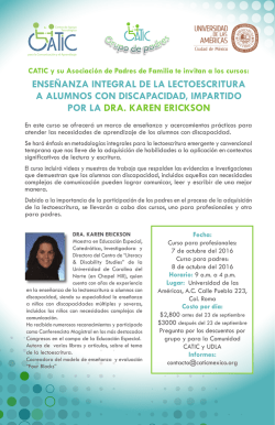 ense&ntilde;anza integral de la lectoescritura a alumnos con discapacidad