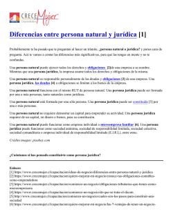 Diferencias entre persona natural y jur&iacute;dica