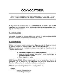 convocatoria - La Paz - Universidad Cat&oacute;lica Boliviana