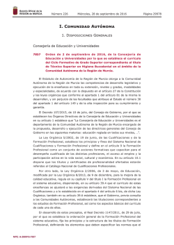 Publicaci&oacute;n n&uacute;mero 7857 del BORM n&uacute;mero 226 de 28/09/2016