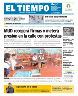 MUD recoger&aacute; firmas y meter&aacute; presi&oacute;n en la calle con