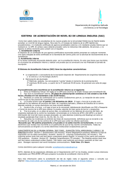 SAI nivel B2 - INEF - Universidad Polit&eacute;cnica de Madrid