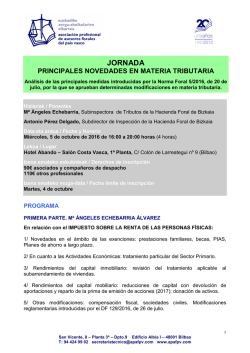 Jornada: Principales novedades tributarias