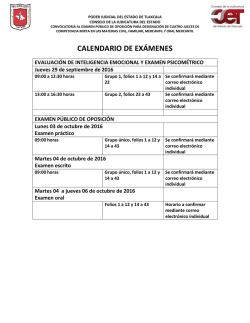 CALENDARIO DE EX&Aacute;MENES