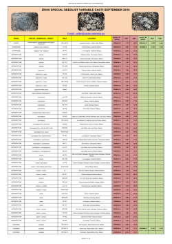 ZRHK SPECIAL SEEDLIST VARIABLE CACTI SEPTEMBER 2016