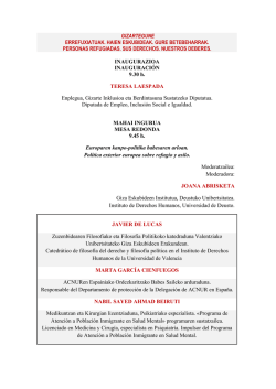Jornada: Personas Refugiadas. Sus derechos. Nuestros