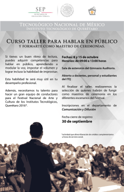 Curso taller para hablar en p&uacute;blico