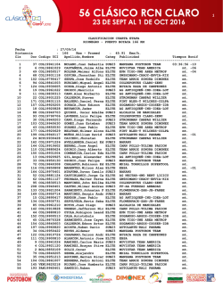 CLASIFICACION CUARTA ETAPA RIONEGRO