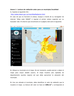 Anexo 1- Lectura de radiaci&oacute;n solar para un municipio/localidad 1
