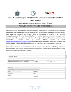 Ficha de Inscripci&oacute;n Ponencias - Universidad Nacional Aut&oacute;noma