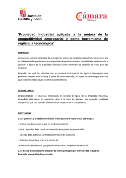 `Propiedad Industrial aplicada a la mejora de la competitividad