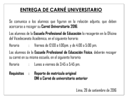 entrega de carn&eacute; universitario