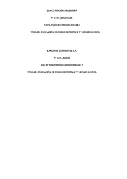 BANCO NACI&Oacute;N ARGENTINA N&deg; CTA: 1591275516 C.B.U.